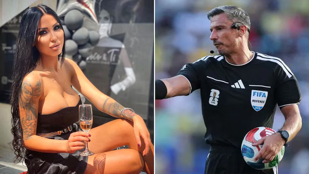 El árbitro de la final del Mundial 2026 amonesta a un jugador en un partido de alta tensión internacional.