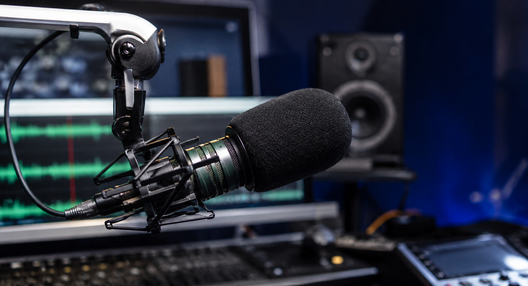 Estudio de transmisión y equipos digitales de Uruguay al Día Radio Internacional en su emisión global online.