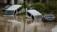 Inundaciones y barro acumulado por el fenómeno antes de que la baja segregada llega a Uruguay
