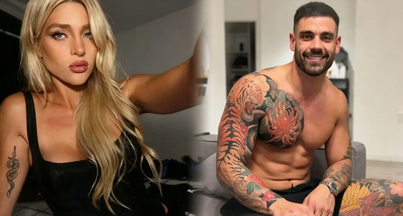 El novio uruguayo de Marta Fort junto a la joven durante un evento social