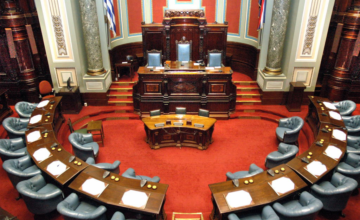 Sesión de la Cámara de Senadores de Uruguay durante el debate por las pensiones graciables.