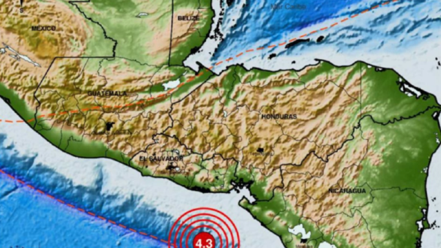 Mapa oficial del MARN mostrando la ubicación del sismo frente a la costa de Usulután.