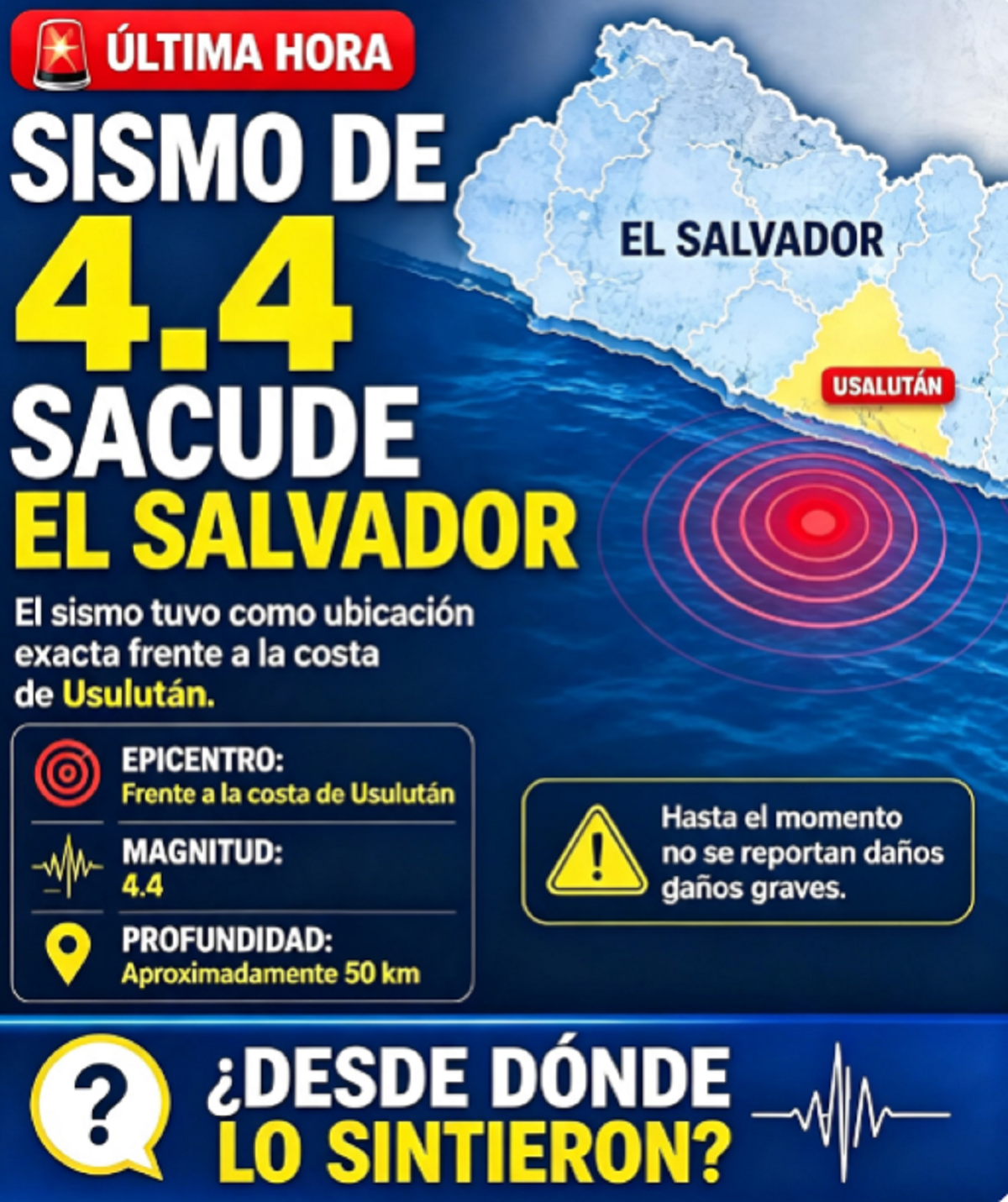 Costa salvadoreña del Pacífico donde se registró el movimiento telúrico de magnitud 4.3.