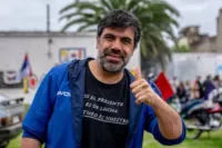 caso Fosvoc El senador Óscar Andrade durante sus declaraciones públicas ante los medios de comunicación