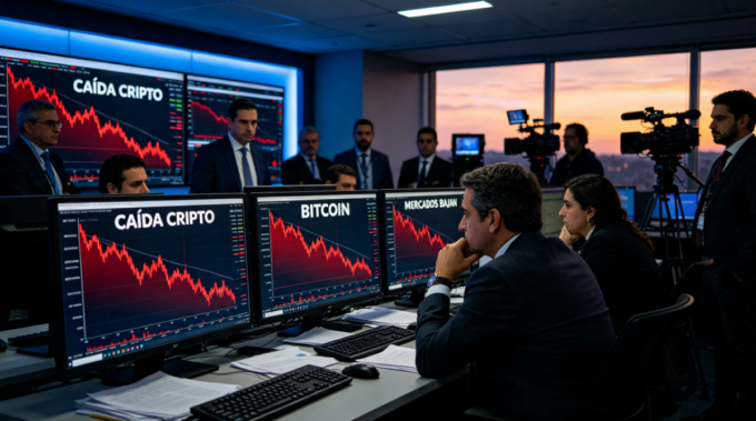 Monitor financiero donde se observa si Se desploman las criptomonedas tras los récords pasados