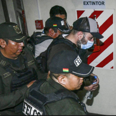 Fernando Cerimedo durante la audiencia virtual por prisión preventiva en Bolivia.
