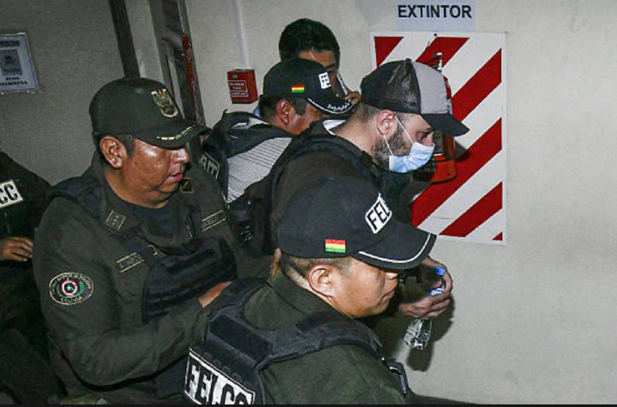Fernando Cerimedo durante la audiencia virtual por prisión preventiva en Bolivia.