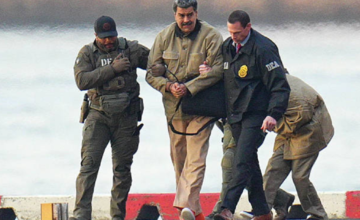 Imagen difundida por Nicolás Maduro desde la cárcel federal estadounidense luciendo buzo gris y zapatillas.