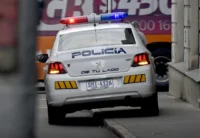 Patrullero en tareas de custodia por un homicidio en Melo