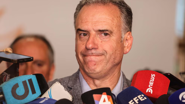 Yamandú Orsi durante sus declaraciones sobre la demanda contra HIF Global en Paysandú.