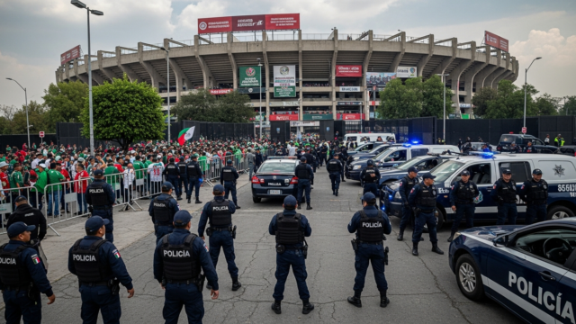 Las autoridades mexicanas reforzaron la seguridad alrededor del Estadio por el enfrentamiento entre dos grandes equipos locales.