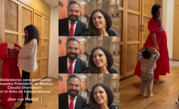 La funcionaria y su equipo se movilizan hacia el Palacio Nacional para participar en una ceremonia Nacional que celebra el aniversario del inicio de la lucha independentista.