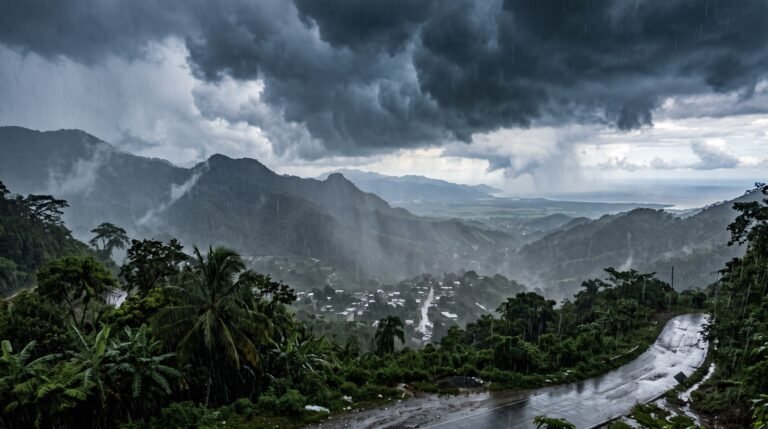 El sistema climático que provoca lluvias intensas en México se desarrolla en el sureste del país, interactuando con patrones de monzón y humedad atmosférica.