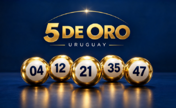 Pantalla con los números ganadores del sorteo del 5 de Oro de La Banca.