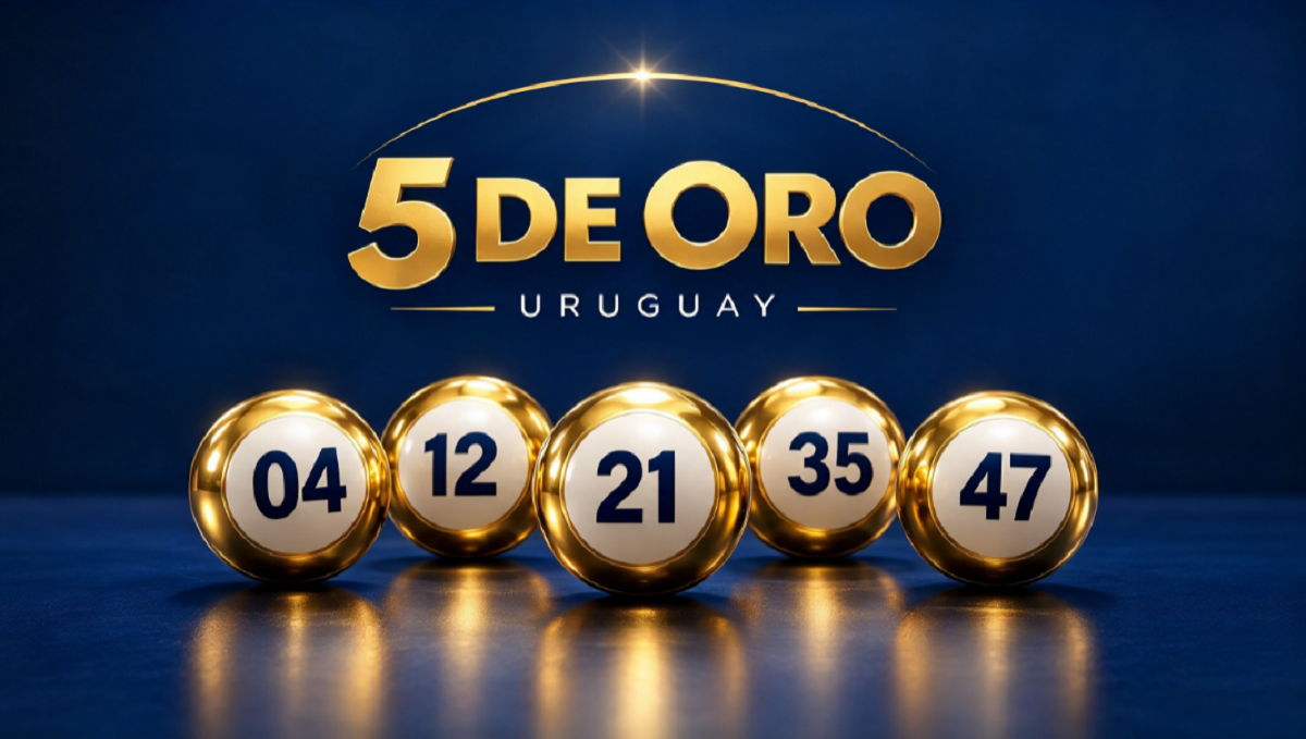 Pantalla con los números ganadores del sorteo del 5 de Oro de La Banca.