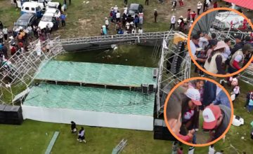 Durante el evento político en Cajamarca, se registró un colapso de un Escenario en el que se llevó a cabo una actividad de campaña para la candidatura de Amílcar Marcelo Mantilla.