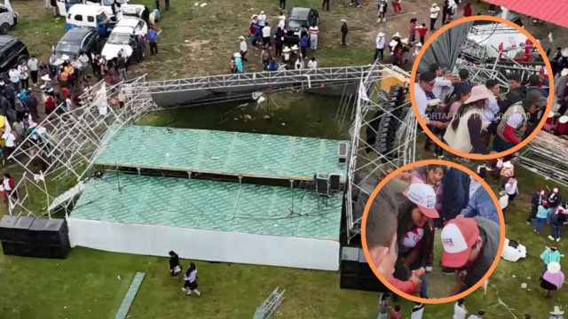Durante el evento político en Cajamarca, se registró un colapso de un Escenario en el que se llevó a cabo una actividad de campaña para la candidatura de Amílcar Marcelo Mantilla.