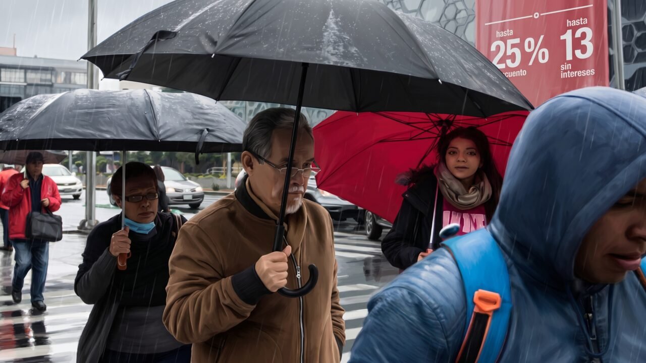 Acumulación de granizo cubriendo el césped y las calles tras el temporal.
