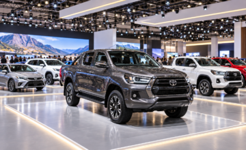 Salón de venta de autos con compradores realizando trámites de matriculación.