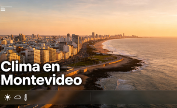 Vista panorámica de Montevideo bajo un cielo nublado