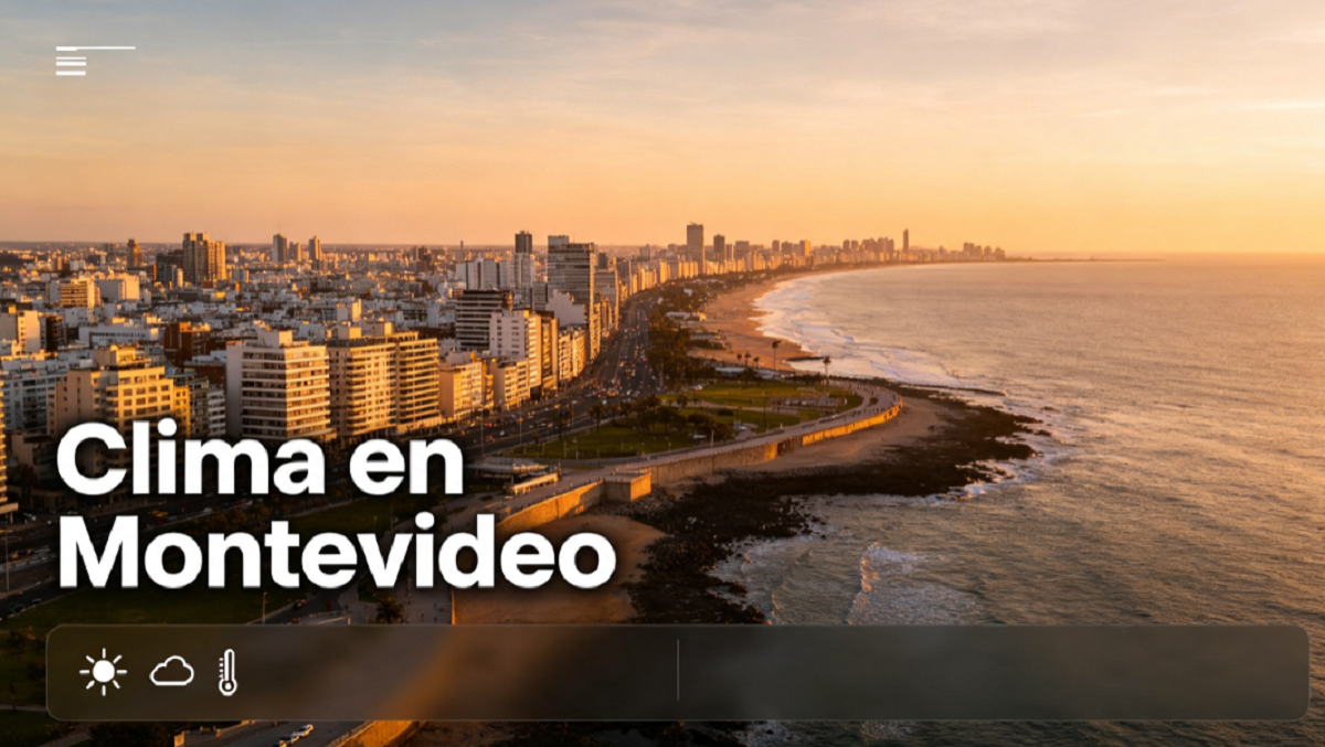 Vista panorámica de Montevideo bajo un cielo nublado