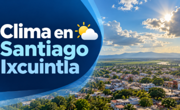 Vista del centro urbano de Santiago Ixcuintla en Nayarit bajo un cielo nublado