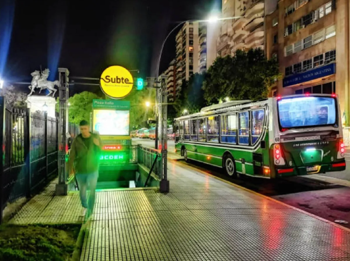 Andén de la red de subtes en la Ciudad.