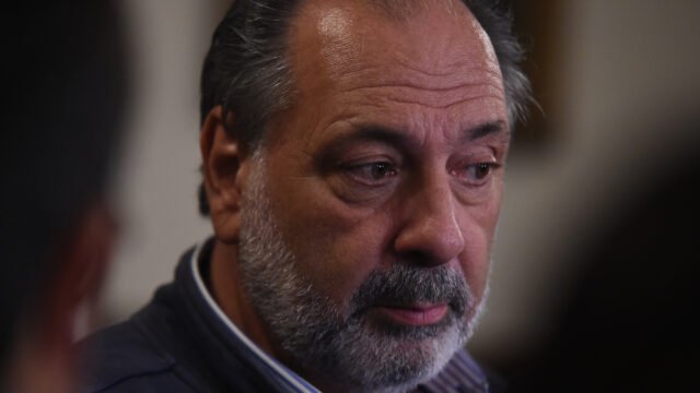 Jorge Gandini en conferencia de prensa tras el caso Operación Trazador.