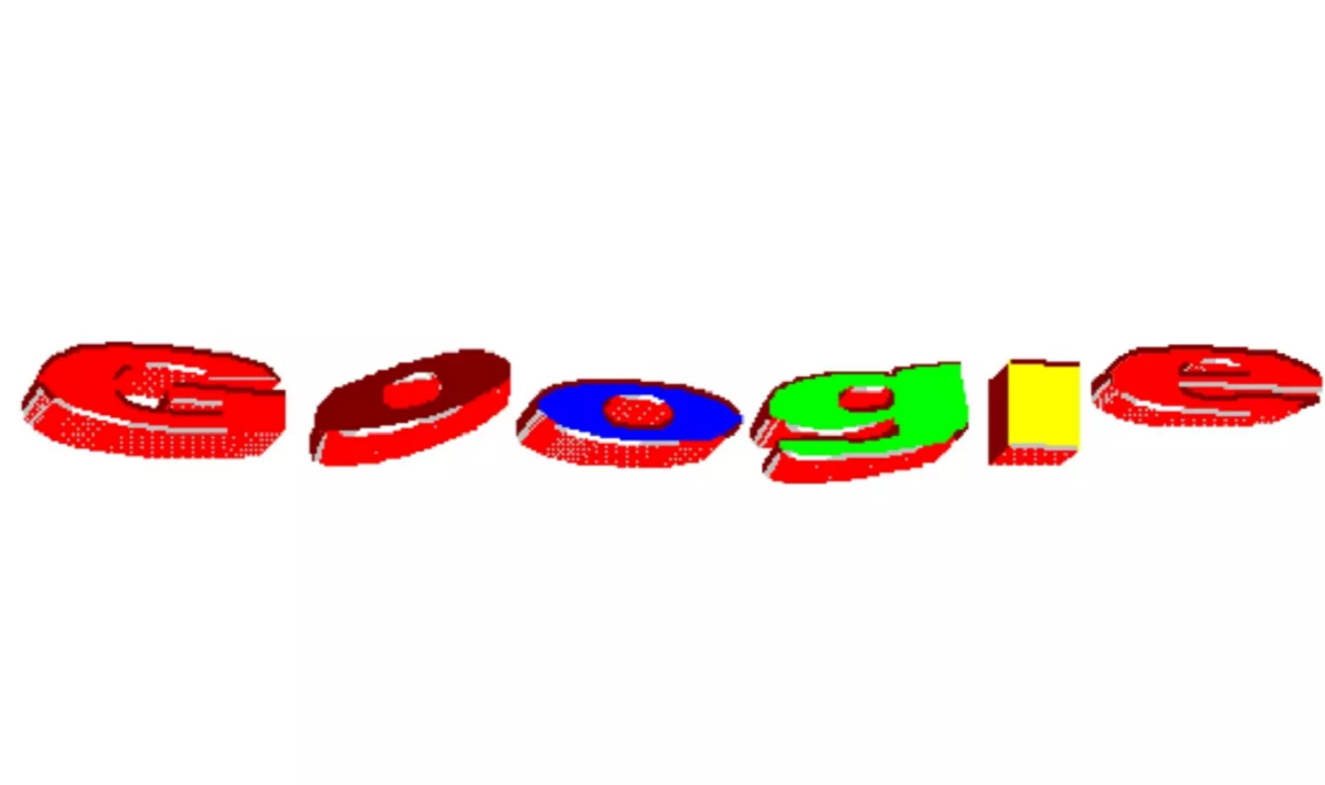 Logotipo retro de Google publicado en su 28º aniversario con estética de 1998.