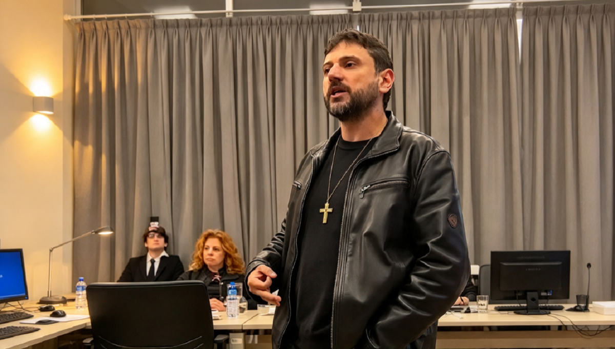 Fotograma del cruce verbal entre Juan Grabois y legisladores en el plenario de comisiones.