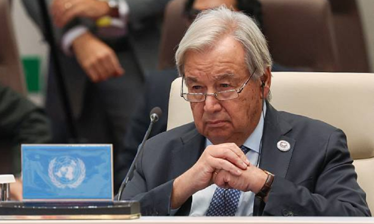 Antonio Guterres durante una intervención en un foro internacional.