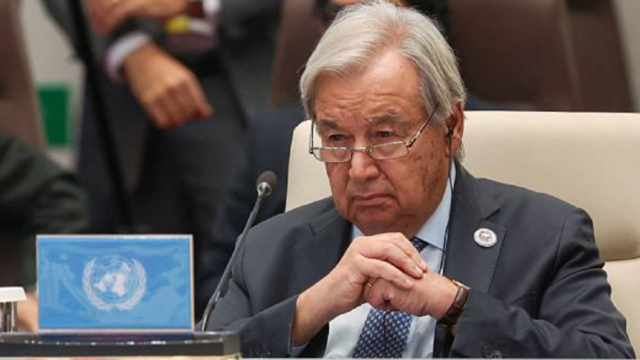 Antonio Guterres durante una intervención en un foro internacional.