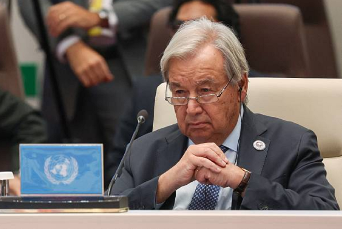 Antonio Guterres durante una intervención en un foro internacional.