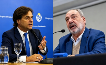 Jorge Gandini en conferencia de prensa dando explicaciones sobre la Operación Trazador.