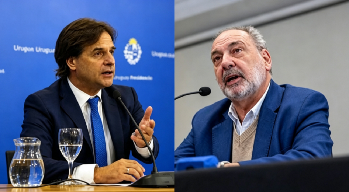 Jorge Gandini en conferencia de prensa dando explicaciones sobre la Operación Trazador.
