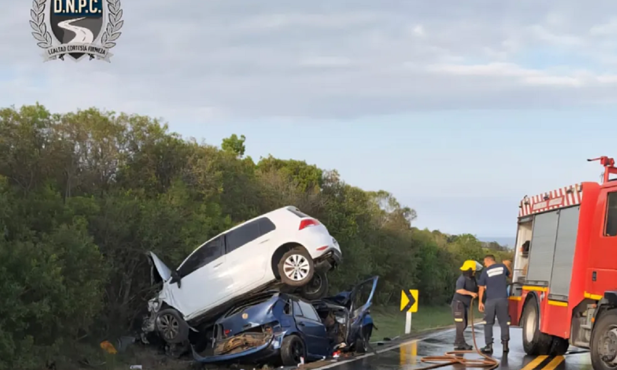 Efectivos de Policía Científica realizando pericias en una escena de siniestro vial.
