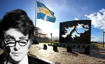 El presidente Javier Milei durante el anuncio de la Ley de Defensa de la Soberanía Nacional