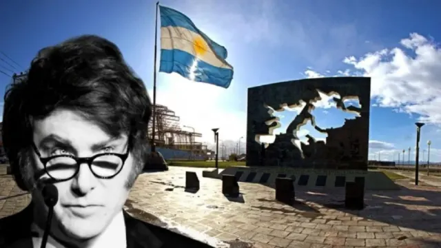 El presidente Javier Milei durante el anuncio de la Ley de Defensa de la Soberanía Nacional