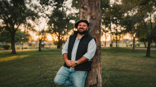 El cantante Matías Valdez en una presentación musical sobre el escenario.