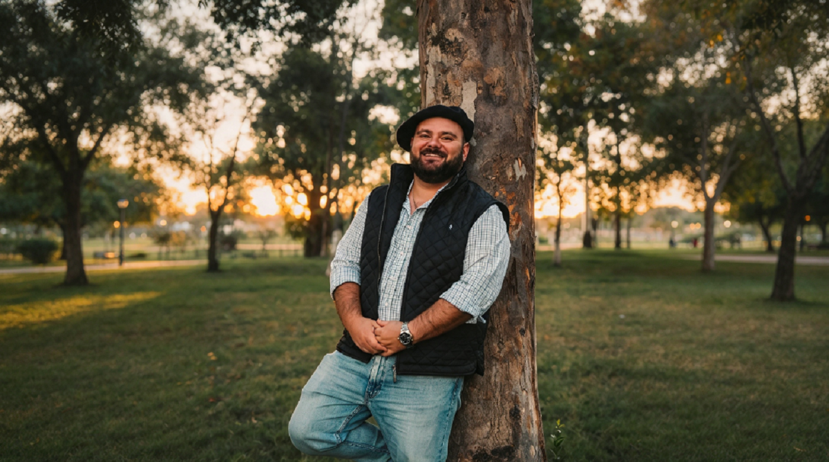 El cantante Matías Valdez en una presentación musical sobre el escenario.