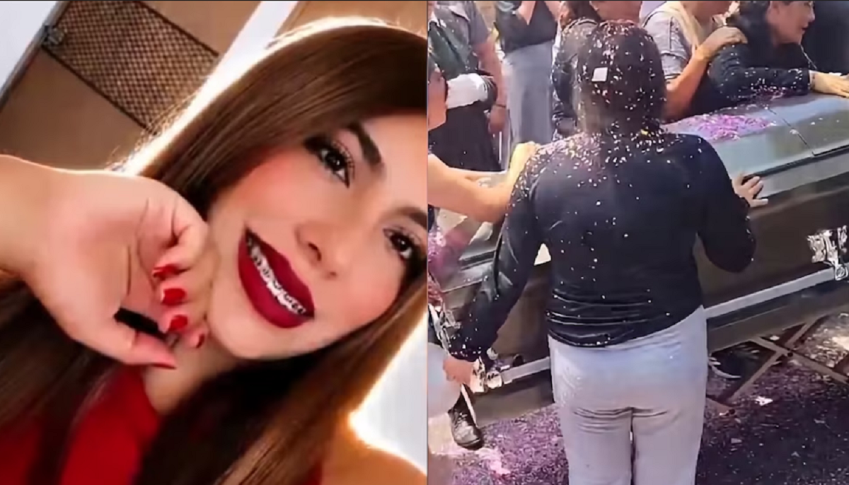 Familiares y vecinos reunidos durante el cortejo fúnebre de Aleyda Romero en Chalco.