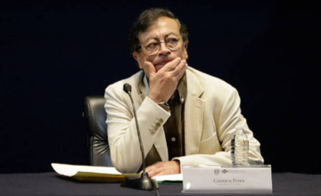 El expresidente Gustavo Petro durante una intervención pública en Colombia.