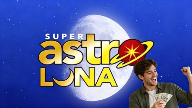 Tique oficial del sorteo Super Astro Luna con el signo zodiacal.