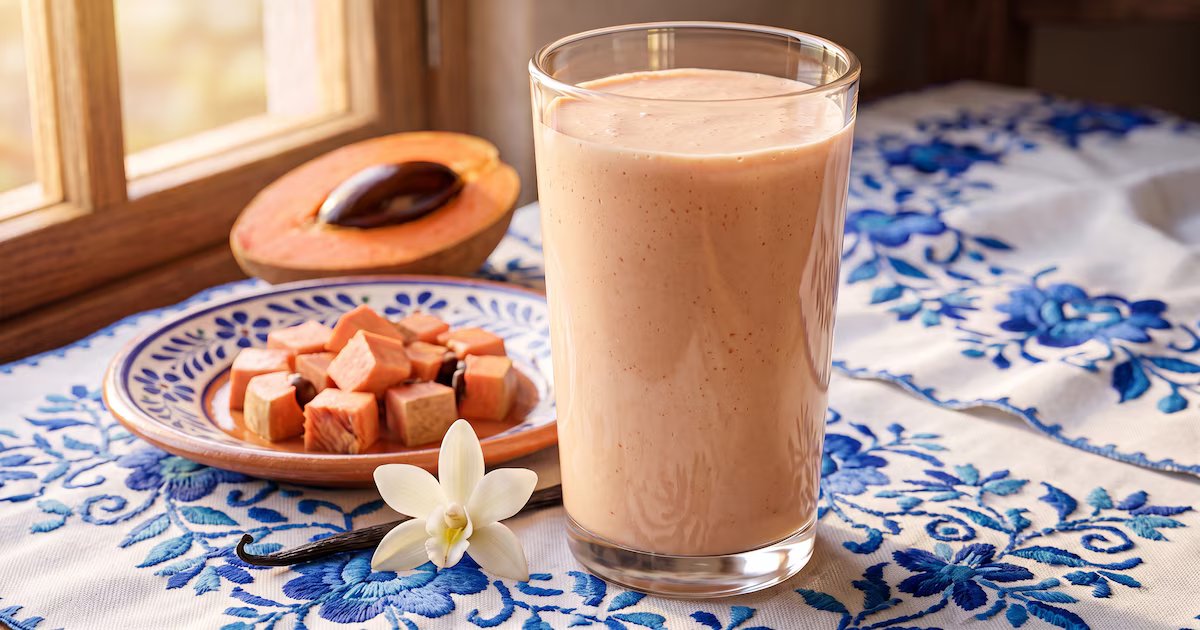 Receta rápida de licuado de mamey y vainilla para energía mañanera
