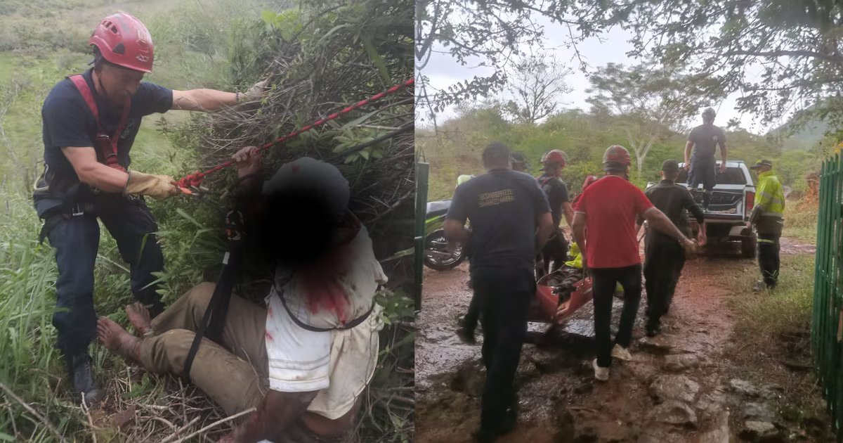 Anciano cae 60 metros en Santander; sombrero fue vital para salvarlo
