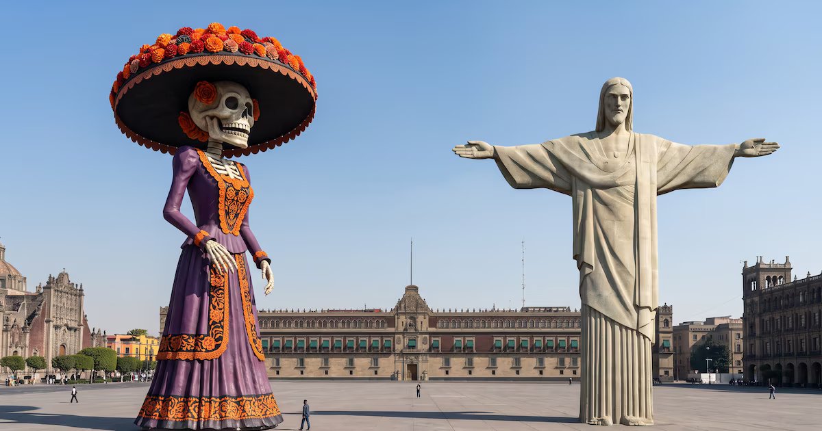 El tamaño de la estatua de La Catrina en el Zócalo equivale a lugares insólitos, incluyendo una comparación con la altura del Cristo Redentor