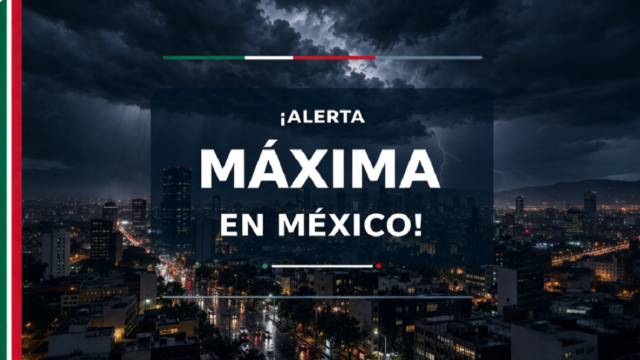 Mapa de alerta del Servicio Meteorológico Nacional indicando las zonas de lluvias intensas en México.