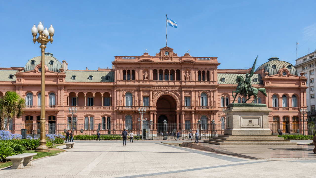 Fachada de la Casa Rosada en Buenos Aires, sede del Gobierno argentino.