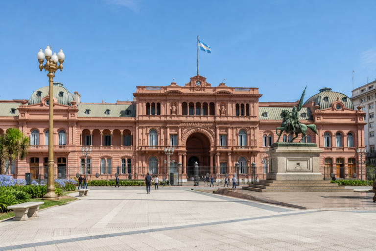 Fachada de la Casa Rosada en Buenos Aires, sede del Gobierno argentino.