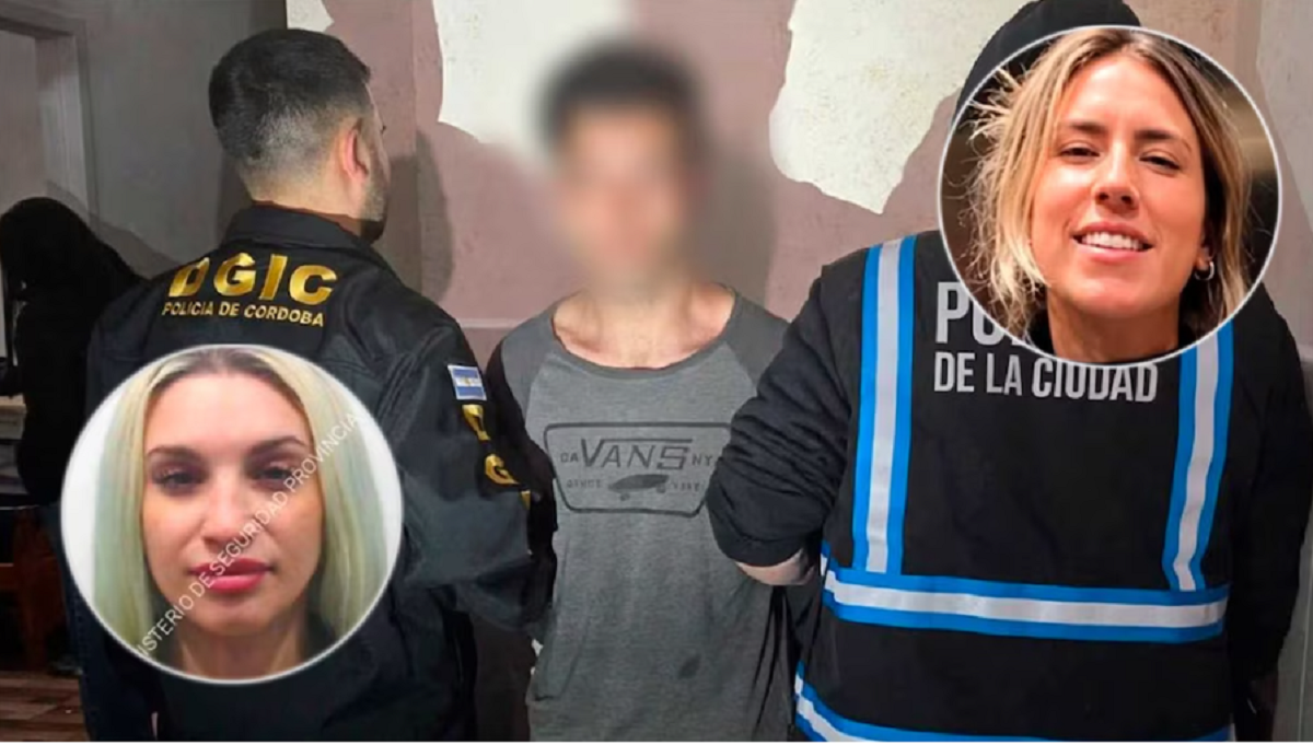 Efectivos policiales trasladando a un detenido esposado hacia una unidad de traslado.